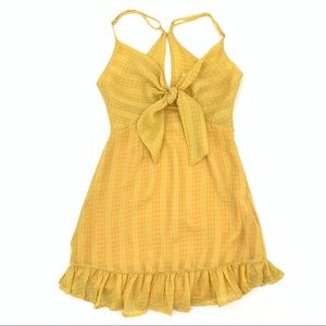 Saints + Secrets Golden Yellow Front Tie Sundress